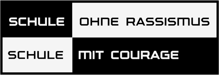 Logo mit der Aufschrift Schule ohne Rassismus, Schule mit Courage